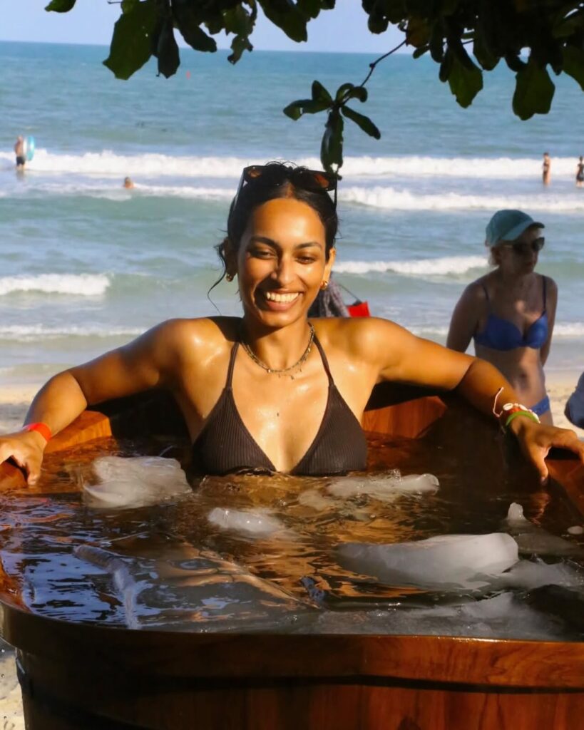 Healing happens when you step into the cold and out of your comfort zone🧊🧡#WildWoodBeachFitnes